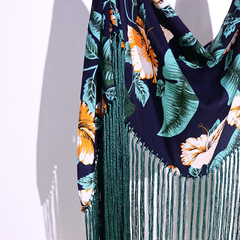 Flamenco Ats Buikdans Hollow Out Drie-Dimensionale Jacquard Perspectief True Fluwelen Sjaal Kruis Twiel CB10