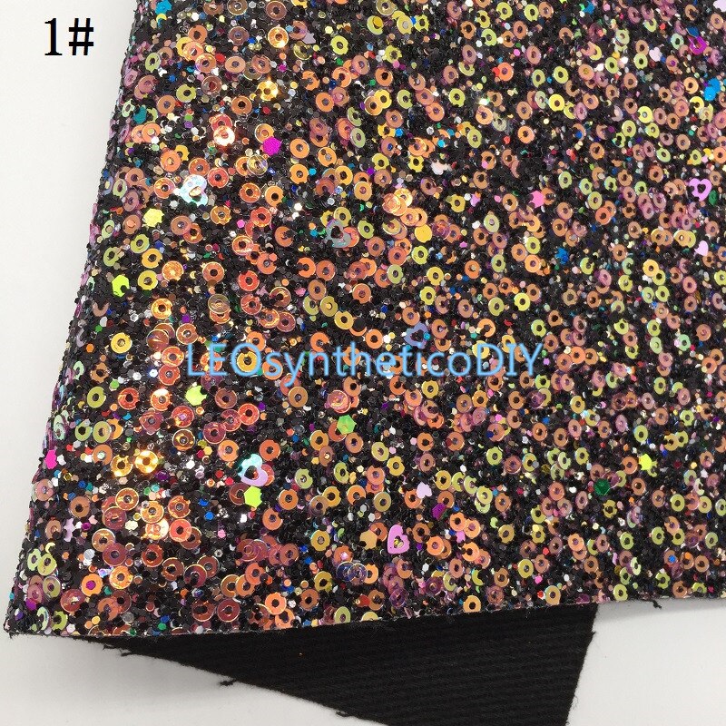 Tissu à paillettes 21x29cm, cuir épais à paillettes pour faire des nœuds, 1 pièce, 4S10: 1