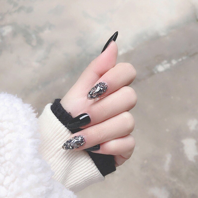 24 stuks nepnagels nail art decoratie press on nails ballet nageltips met lijm nail art tools: Jp1151-b3