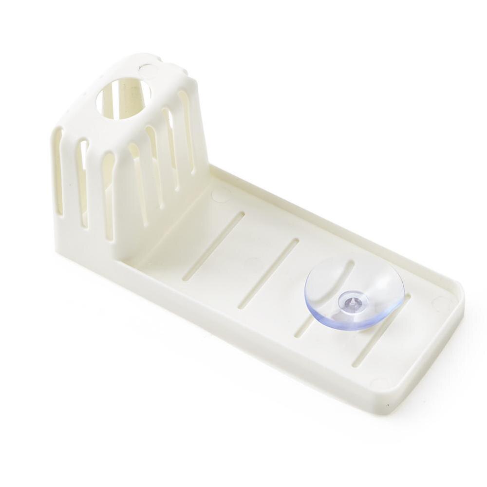 Kitchen Fork Spoon Container Sink Drain Shelf Brush Sponge Holder Organizer Desktop Suction Cup Hanging Storage Basket Rack: White
