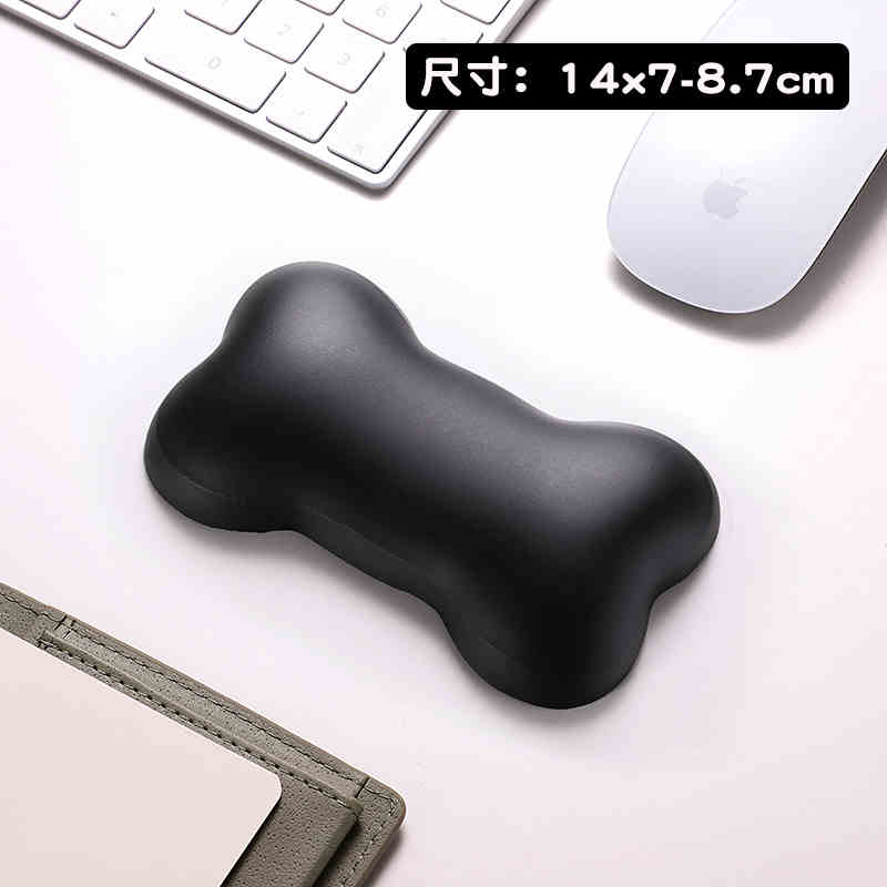 Alfombrilla de ratón bonita, soporte para reposamuñecas, alfombrilla de ratón ergonómica de silicona antideslizante para suministros de oficina, accesorios de decoración de escritorio: Negro