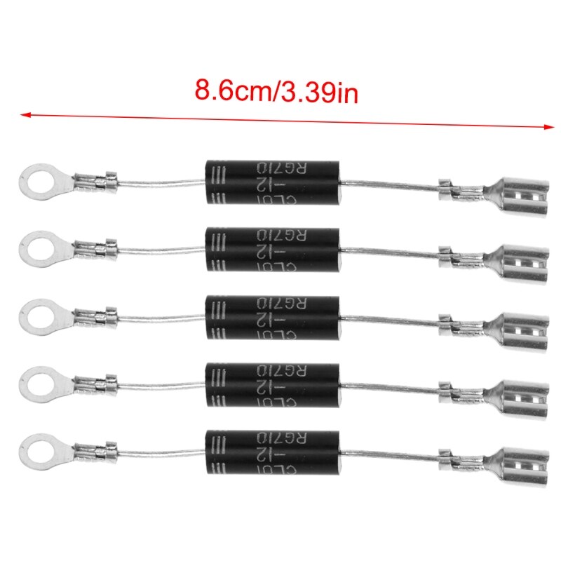 Rectificador de diodo de alto voltaje unidireccional, accesorios de horno microondas, 5 piezas,