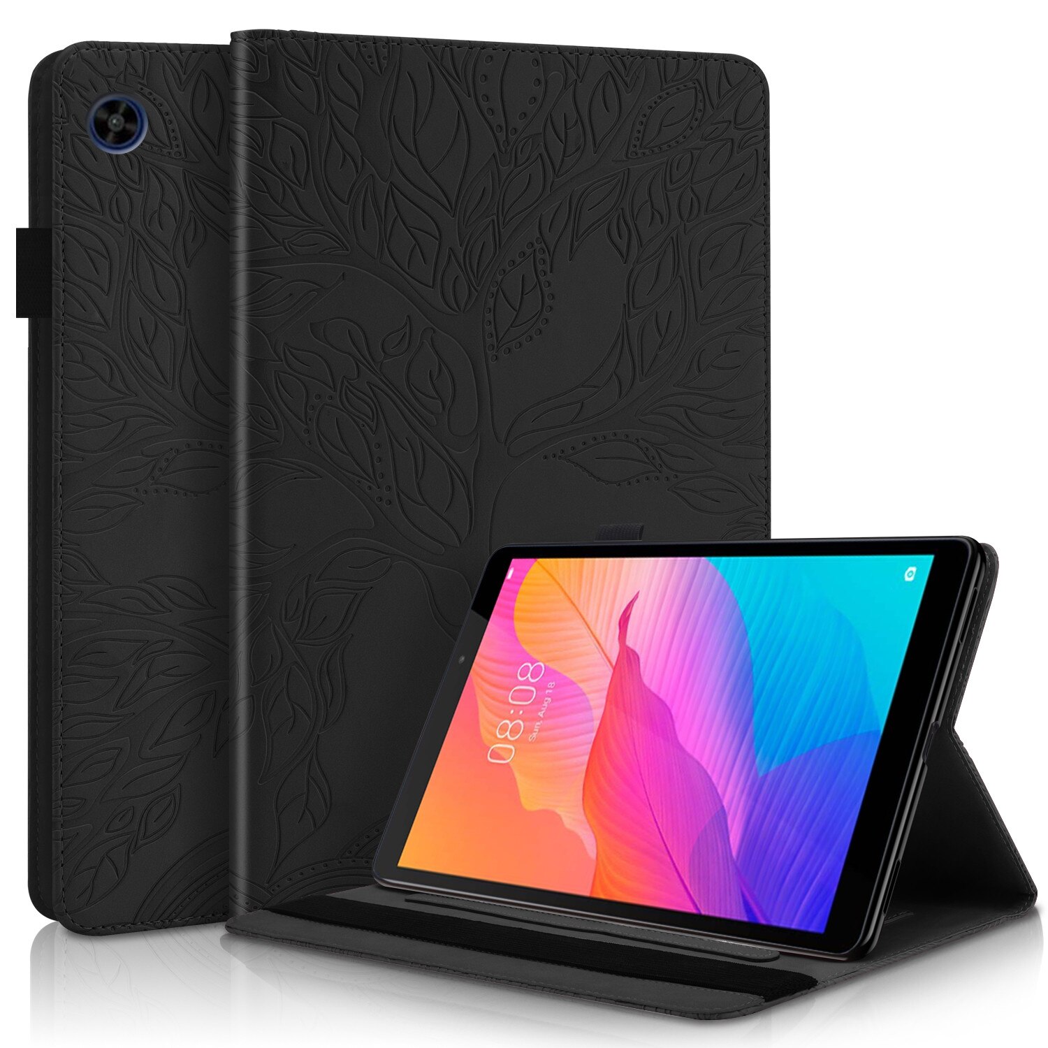 3d träd präglade coque för huawei matepad  t8 fodral kobe 2-l03 kob 2-l09 surfplatta för huawei mate pad  t8 fodral funda  t 8 capa 8.0: Svart