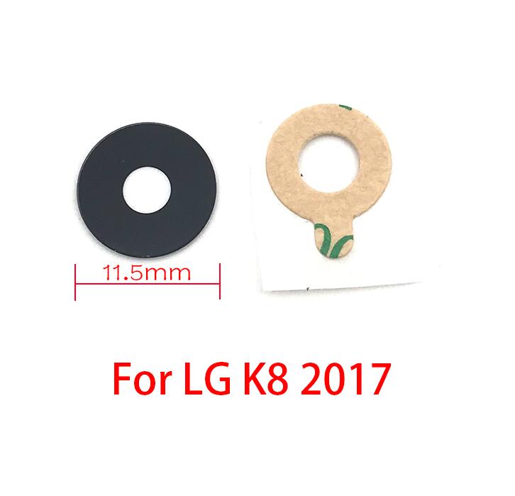 2pcs/lot Rear Back Camera Glass Lens For LG V20 V30 G2 G5 G6 G7 Q6 K8 Camera Glass With Glue Adhesive: K8 2017 Black