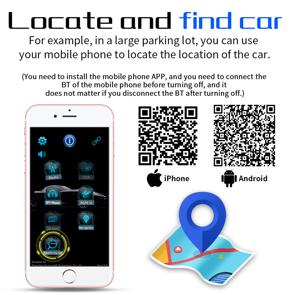 Radio con GPS para coche, reproductor MP3 estéreo con Bluetooth, 1DIN, receptor FM, 60Wx4, AUX/USB/tarjeta TF, Kit de música en tablero