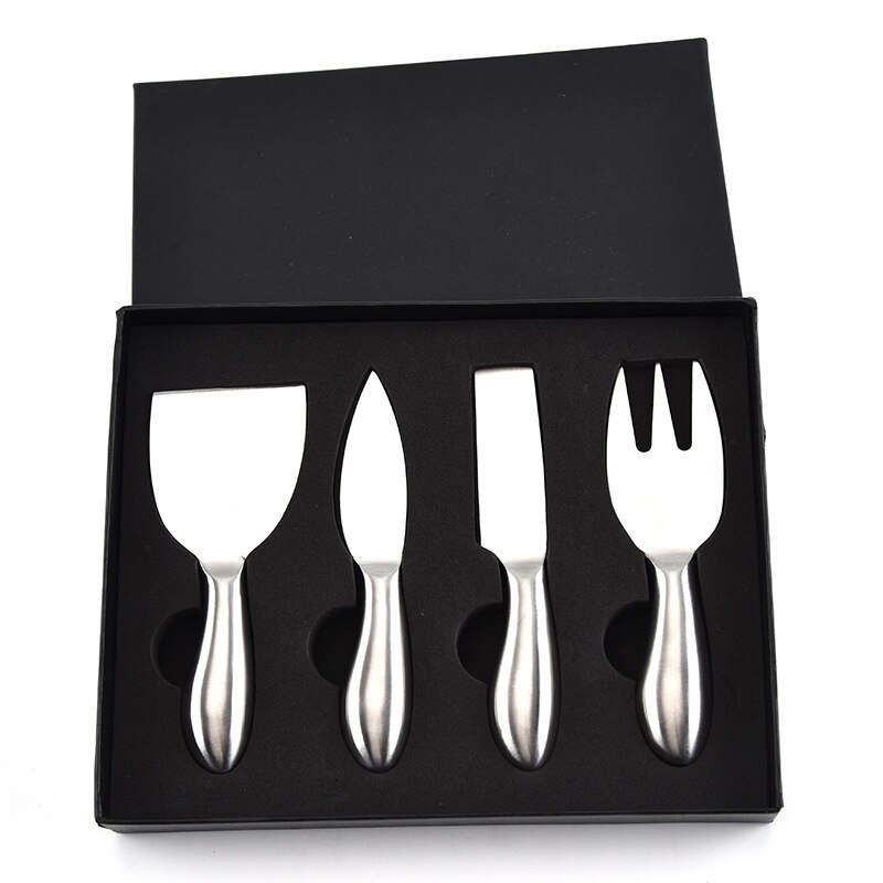 Stainless Steel Handle Cheese Knife 4 PCS Pizza Cutter Baking Tools Cheese Set Spreader Cheese Cutter Hand Cheese Grater: Plain