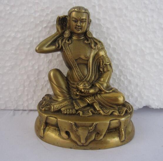 Statue de tête de cerf bouddhiste tibétain en Bronze, Milarepa Arhat: 3