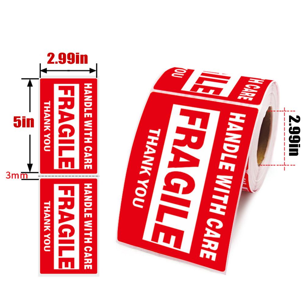 500pcs Fragile Warning Label Sticker Fragile Sticker Up and Handle With Care Keep Dry Express Label 76x51mm /76X127mm