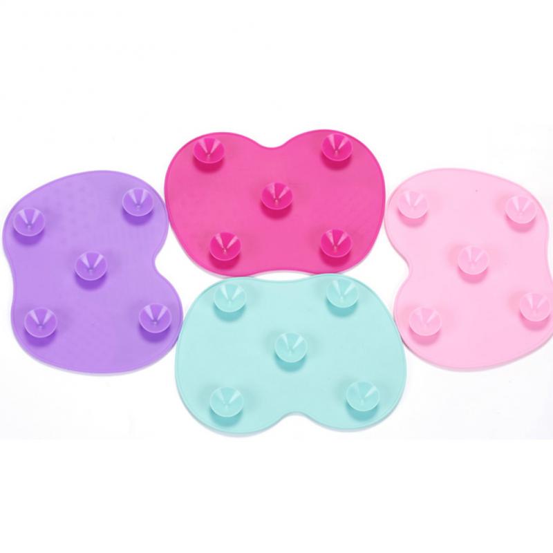 Placa de silicone mágica para pincéis, utensílio para lavar pincéis de maquiagem, ferramenta de limpeza, sombra, base, tapete de limpeza das mãos, 1 peça