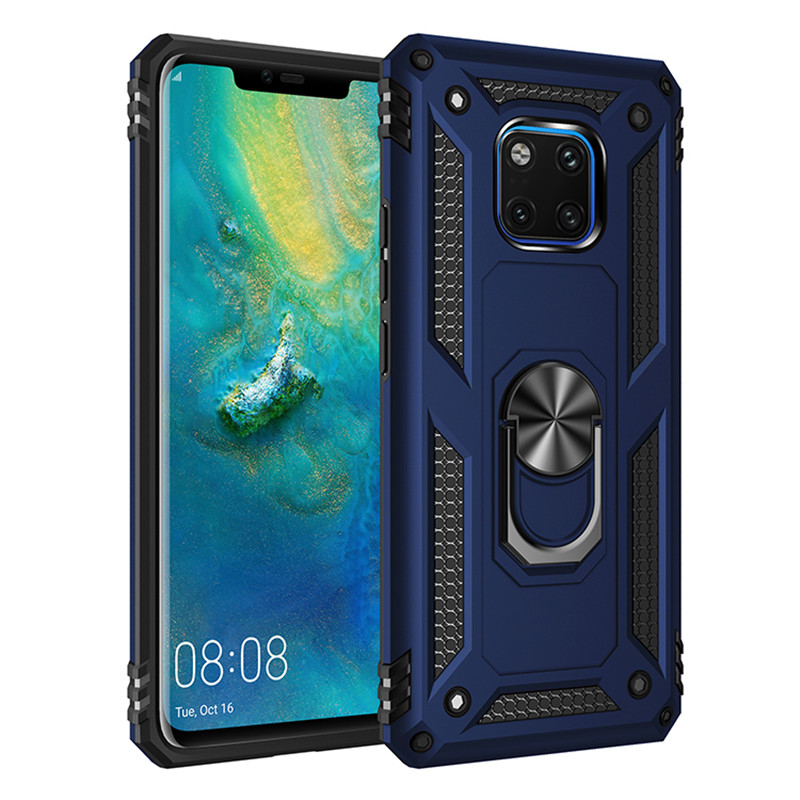 Til huawei mate 20 pro cover magnet bilring stativholder cover til huawei mate 20 pro lya -l09 lya -l29 silikone kofanger coque capas: Denim / Blå