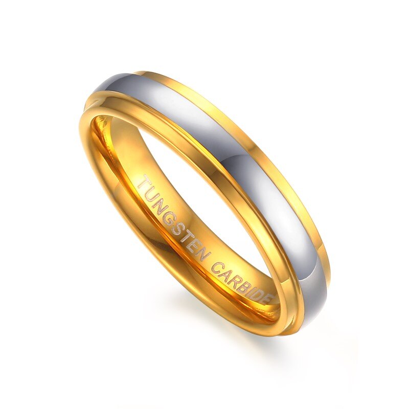 VNOX Wolfraam Carbide Trouwring - 4mm/6mm Breedte - Gepolijste Rand - Romantisch voor Dames & Heren: 7 / 1 stuk voor dames