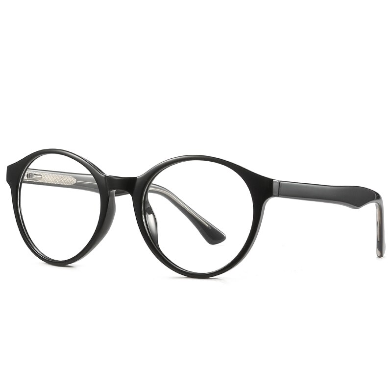 Round Glasses Frame Women Trending Styles Brand Optical Computer Glasses Oculos De Sol Eyewear RW2007: black