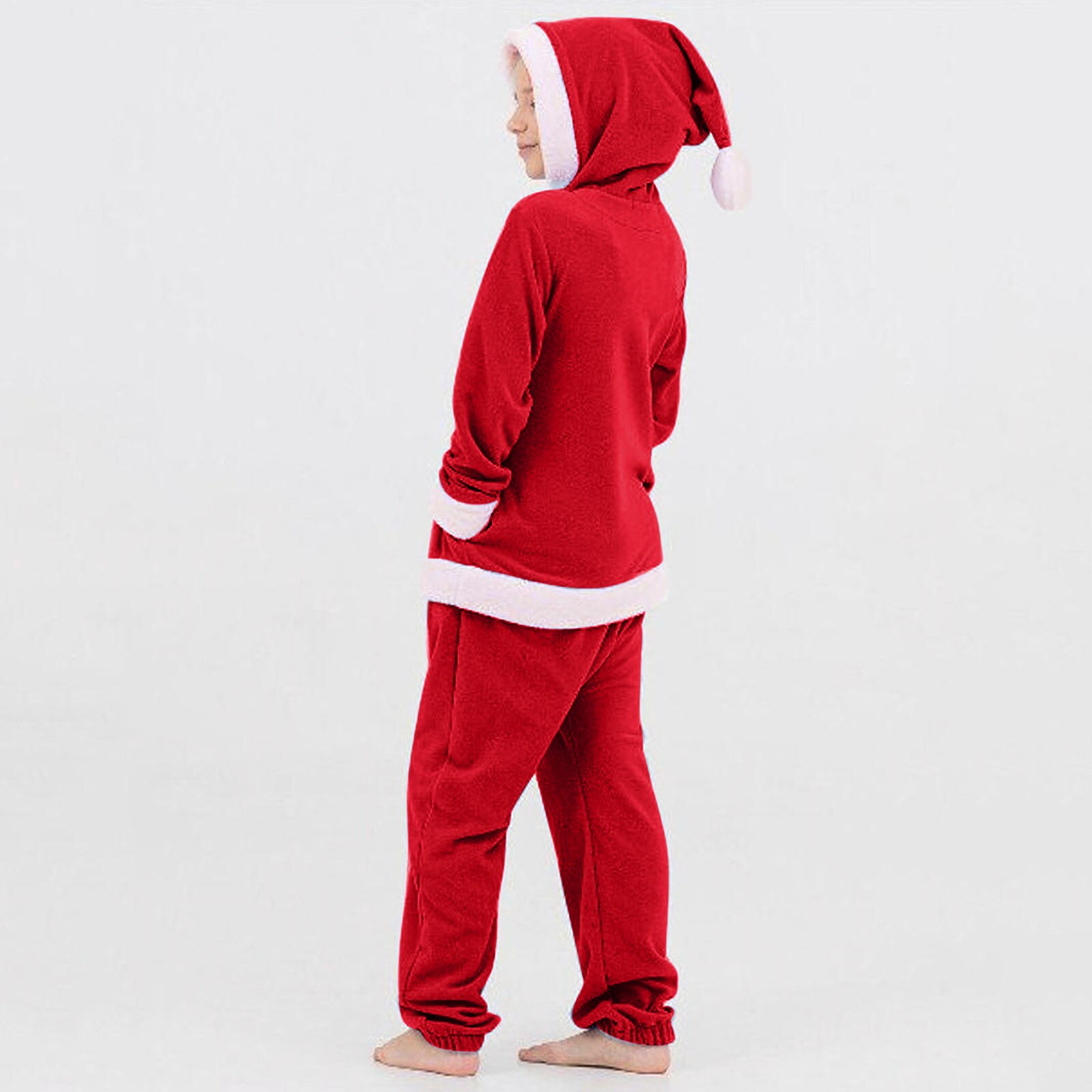 Enfant en bas âge bébé filles noël sweat à capuche polaire hauts + pantalon pyjamas vêtements de nuit tenues fille hiver combinaison vêtements