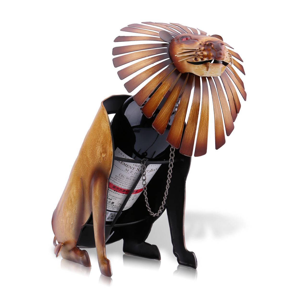 Metalen Sculptuur Leeuw Wijn Houder Wijn Fles Plank Praktische Sculptuur Woondecoratie Interieur Ambachten Keuken Bar Ornament