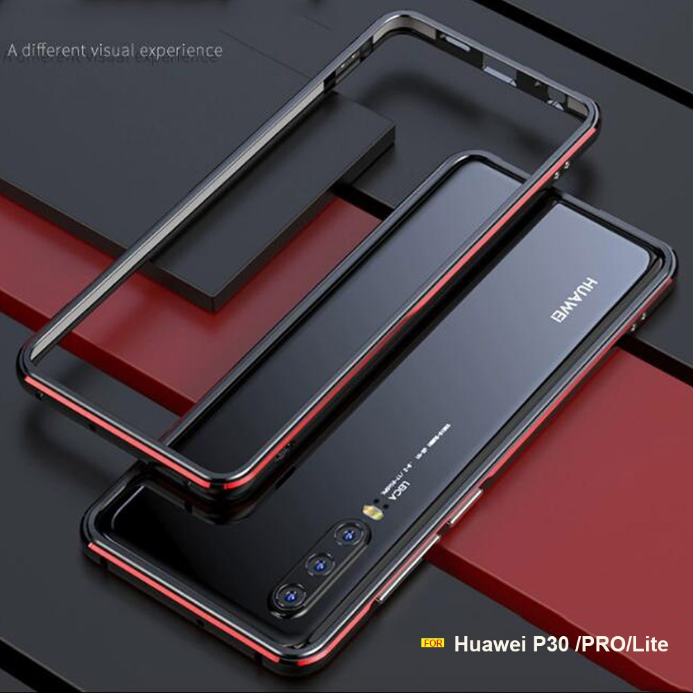 Para Huawei P30 Pro funda de lujo Original de aluminio brillante protector de parachoques P30 Lite funda de Metal marco P30 funda de coque