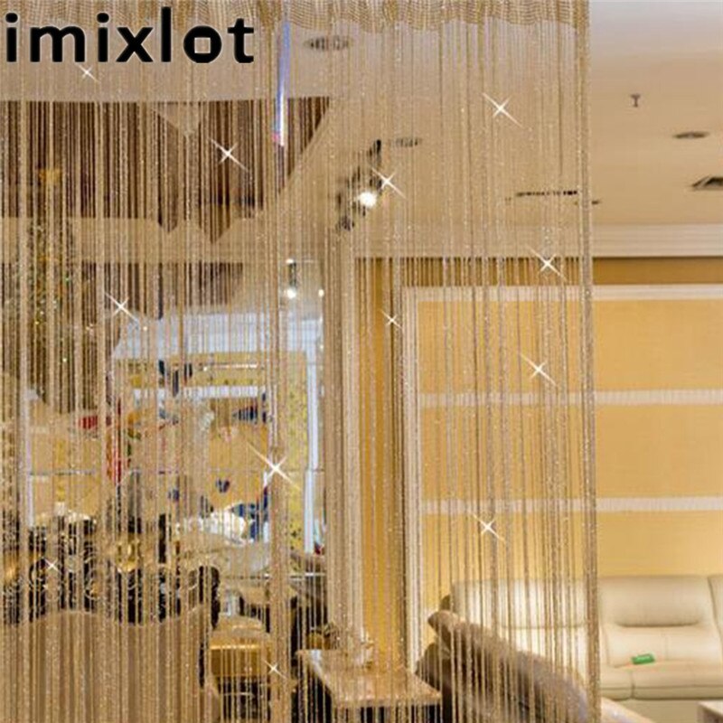 Imixlot 1m polyester tråd skillevæg gardiner skærme romantisk stue dekoration tyl dør drapering tilbehør