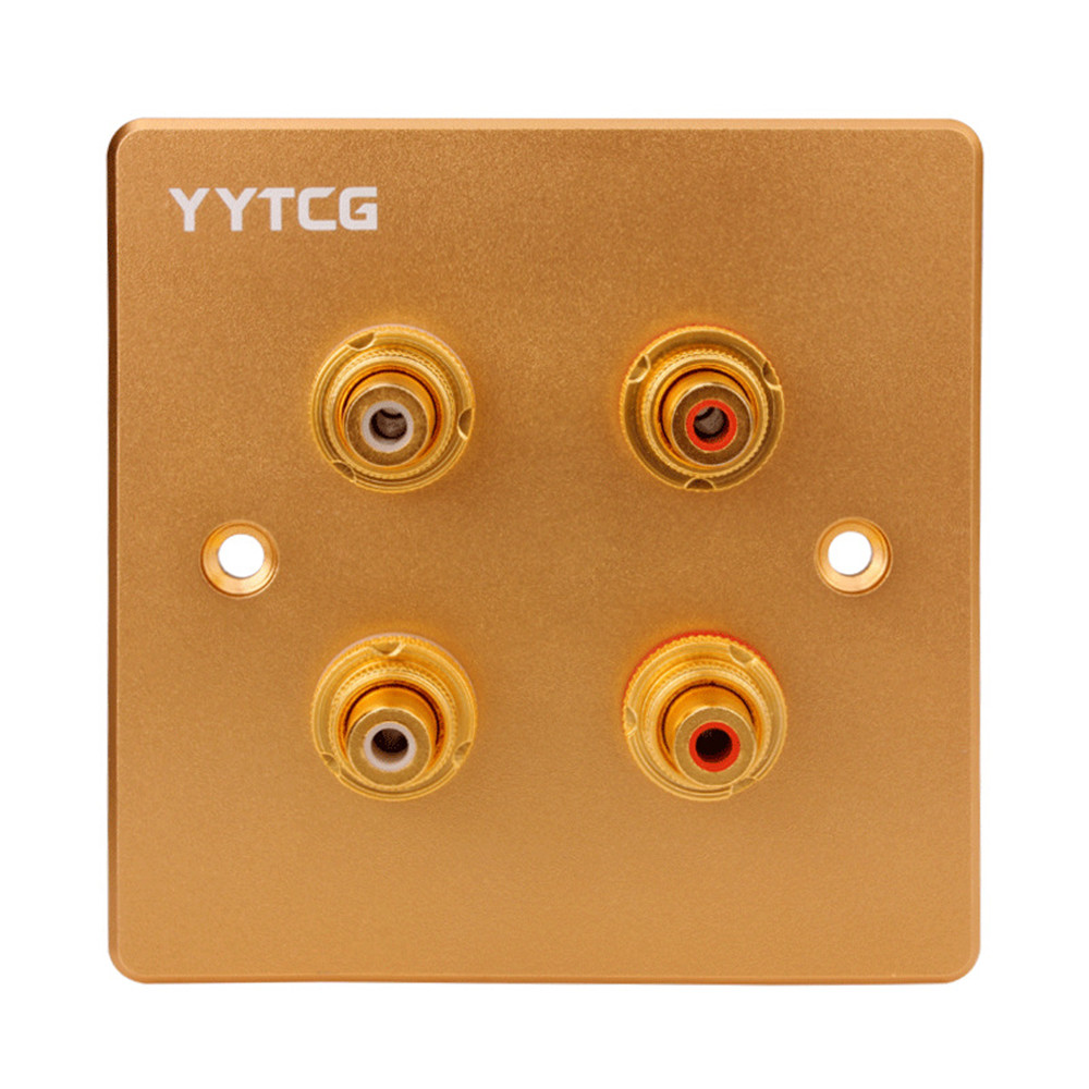 2 Digits 4 Digits RCA Connector Audio Panel RCA Jack Wall Plug Socket Panel Audio Panel RCA Female Banana Terminal Connector: RCA Gold 4 Digits / 1pcs