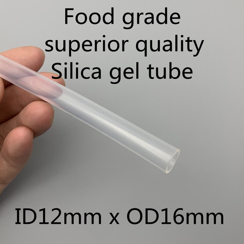 12x16 Silicone Tubing OD 16mm ID12mm Food Grade Flexible Drink Tubing Pipe Household Temperature Resistance Nontoxic Transparent
