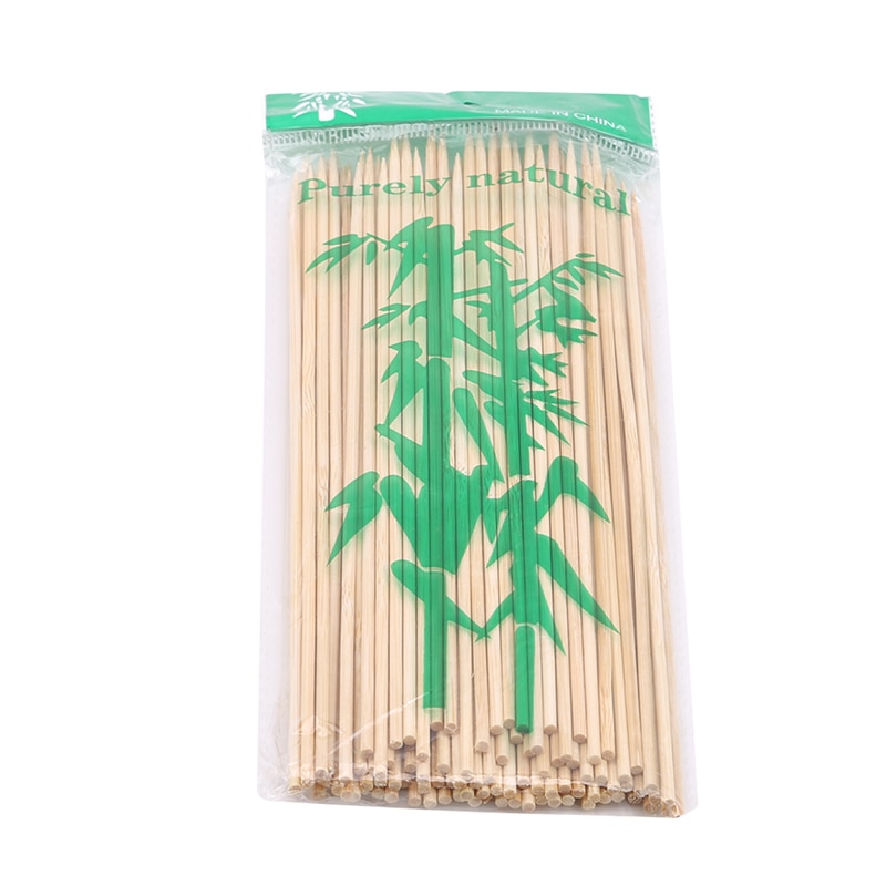Disposable Bamboo Skewers Wood Sticks Barbecue Tools Natural BBQ Skewers For Shish Kabob Grill Fruit Vegetable: Default Title