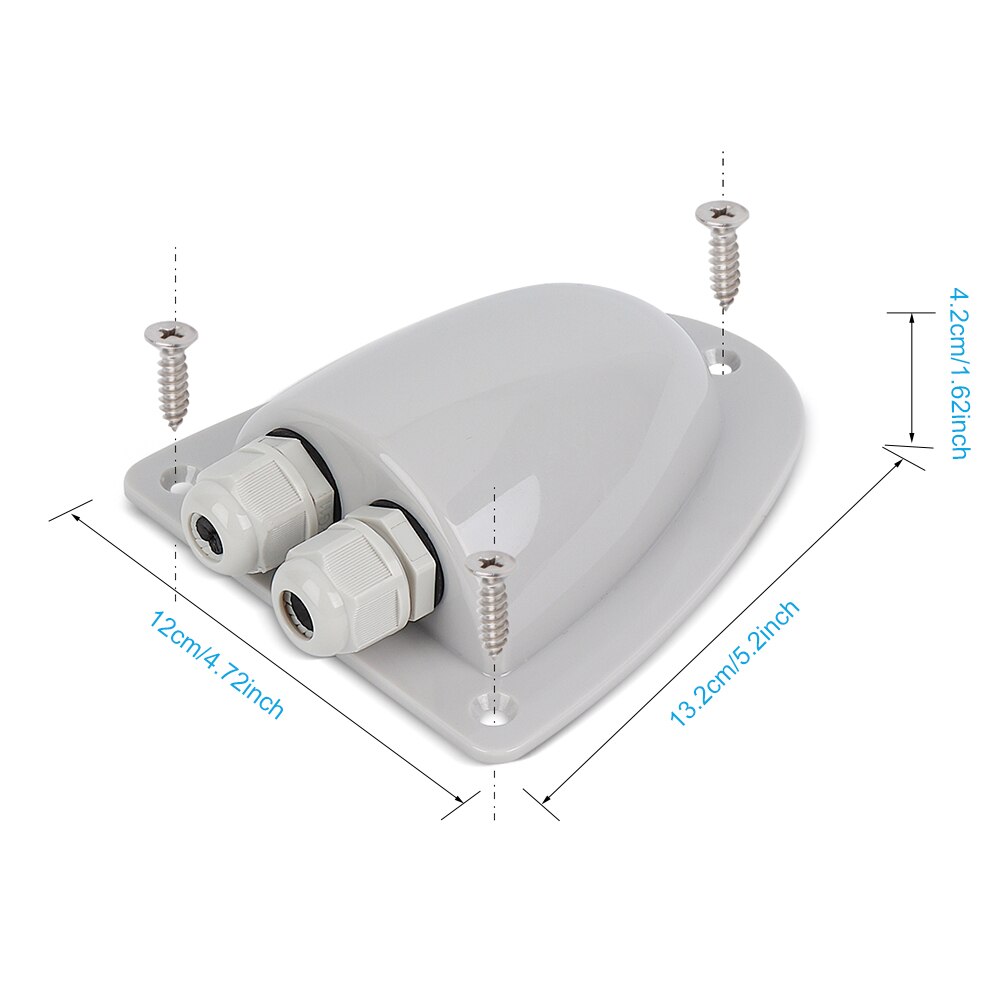 Wodoodporny ABS słoneczny podwójny kabel wejściowy dławik zakrzywiony złącze kablowe dla wszystkich typów kabli od 6mm robić 12mm dla łodzi kempingowej Rv