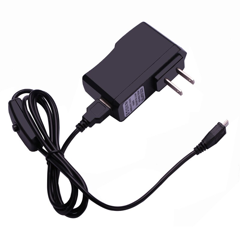 Adaptador de fuente de alimentación de CA para Raspberry Pi 3, 5V, 2.5A, modelo B + plus, interruptor de encendido y apagado, Cable Micro USB, Cargador USB