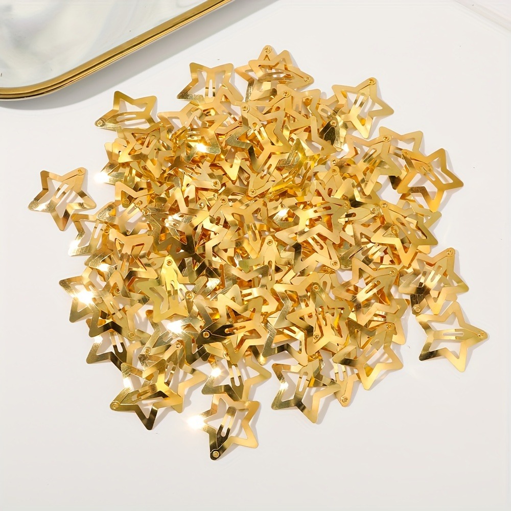 2-50 Uds. Pinzas para el cabello de estrella para niñas, estrella de filigrana, Clip a presión de Metal, pasadores de horquillas, accesorios para la cabeza