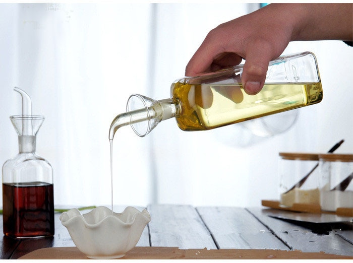 1pc miljøvenlige oliedike eddike flaske cruet glas olie flaske 150ml 250ml 500ml olivenolie flasker dispenser  x0004