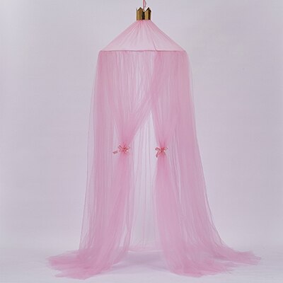 Baby Ronde decoraties Crib Netting Bed Opknoping Katoen Bed Luifel Klamboe Gordijn Voor Hangmat in De Baby 'S Room Vlag decor: plum