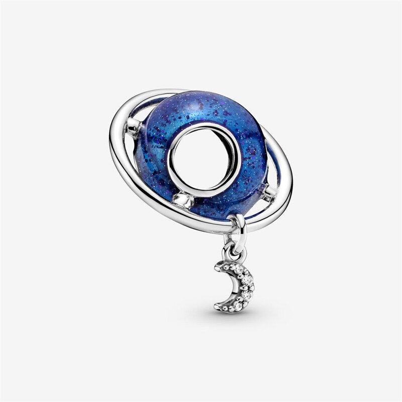 Abalorio de plata de ley S925 para mujer, accesorio de luna de tierra brillante, pulsera y brazalete Original de 3mm, de joyería de cumpleaños, novedad de: CMS1607-2