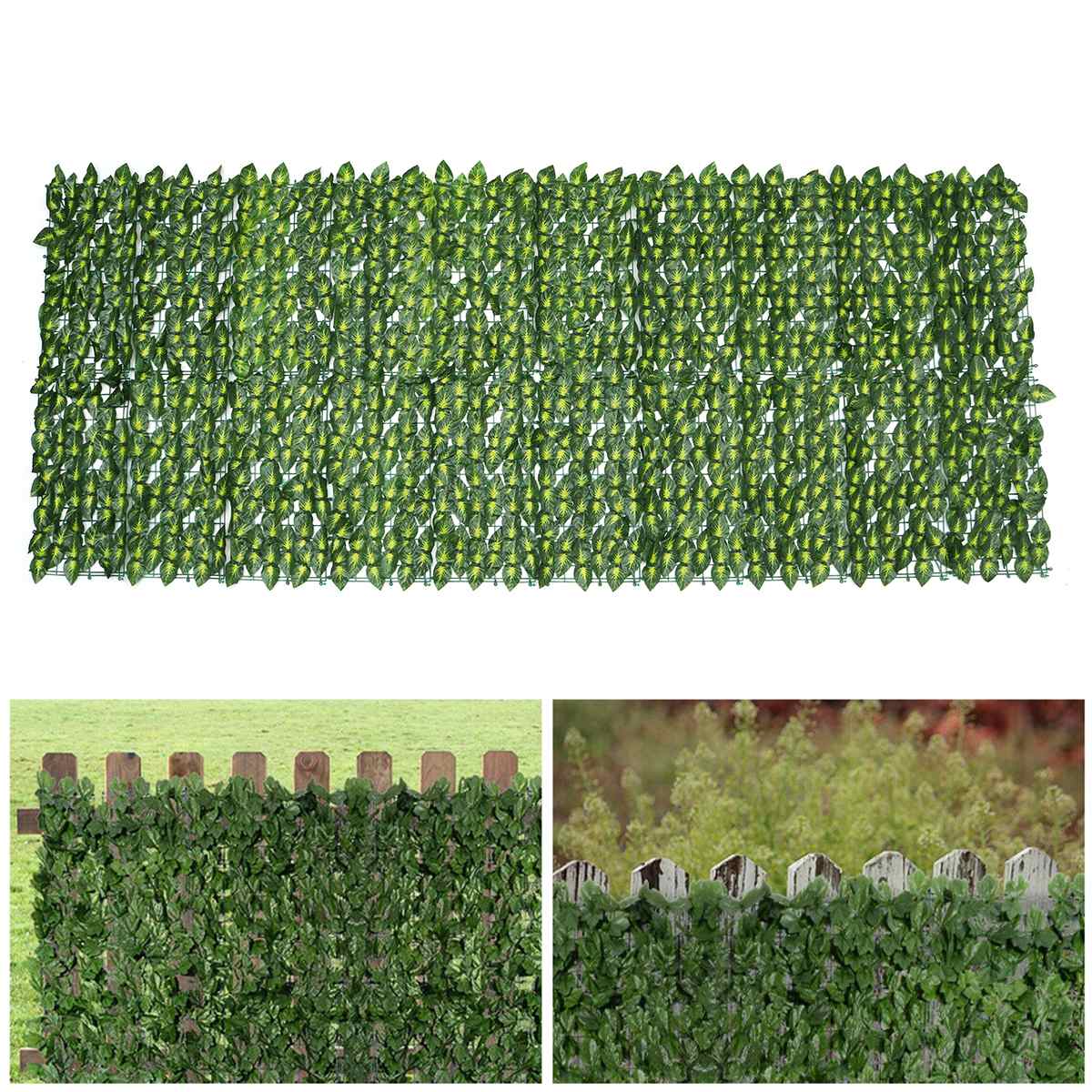 Artificial Leaf Garden Fence Screening Roll UV Fade Protected Privacy Artificial Fence Wall Landscaping Ivy Garden Fence Panel