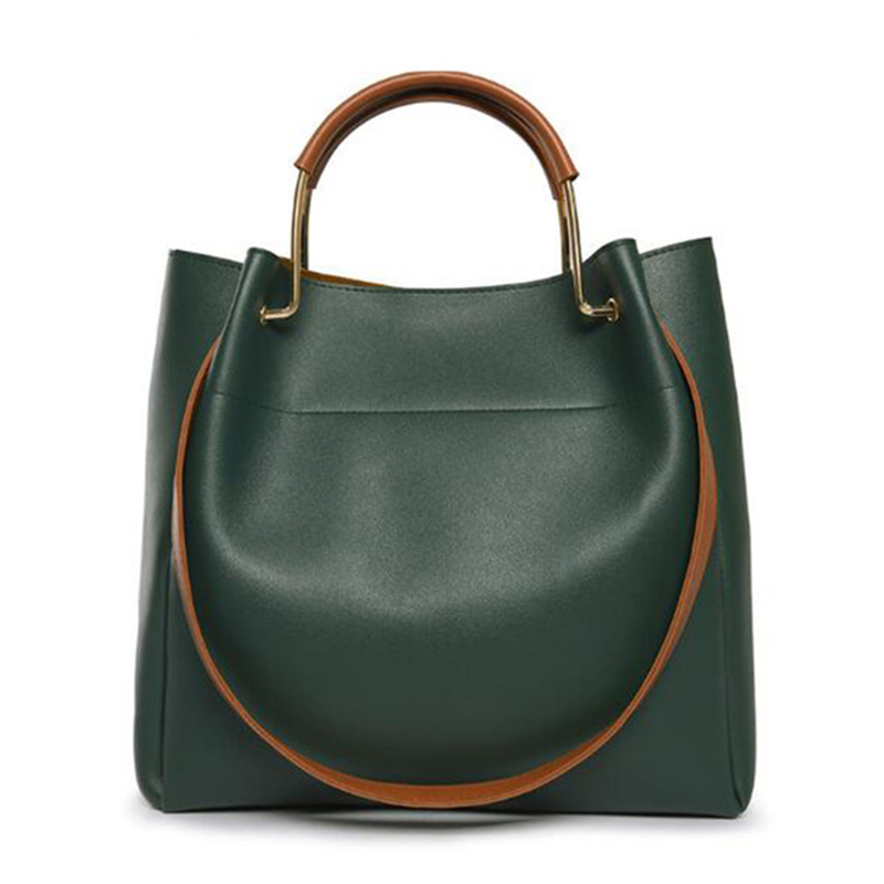 Mode Vrouwelijke Schoudertas Pu Leer Vrouwen Handtas Eenvoudige Stijl Messenger Bag Top-Handvat Grote Capaciteit Hand Tassen (groen)