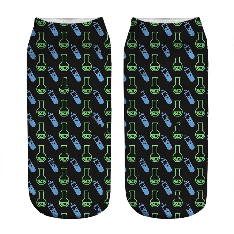 Chaussettes kawaii pour femmes, imprimé de chimie, incroyable, harajuku, drôle, nouveauté, mignonnes, pour filles,
