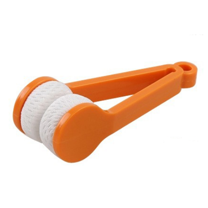 1PC Glasses Cleaning Rub Multifunctional Portable Two-side Glasses Brush Microfiber Spectacles Cleaner Glasses Cleaning Tools: Yellow