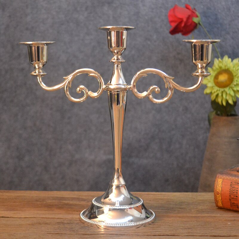 Portavelas nórdico de cobre dorado, moderno, para comedor de noche, mesa de mesa, boda, tres cabezas, Porta Velas, decoración del hogar, BE50CD: style1