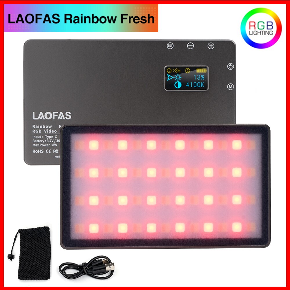 LAOFAS Regenbogen Frische RGB LED Kamera Licht Volle Farbe Ausgang Video Licht Bausatz Dimmbare 2500K-8500K Bi-farbe Tafel Licht CRI 95 +