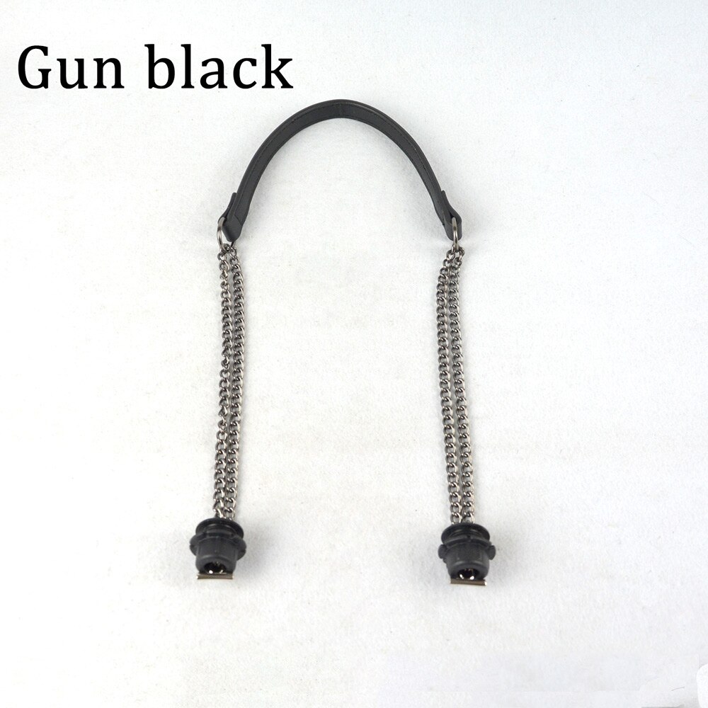 Tanqu 1 Stuk Obag Zilveren Lange Dubbele Ketting Ot T Obag Handvatten Voor Obag Eva O Tas Bakken Vrouwen Tas schouder Handtas: Gun black