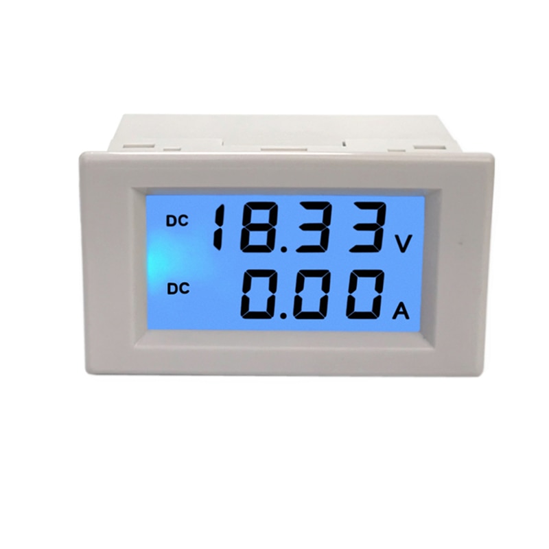 1pcs White multi-standard dual LCD display DC voltage and ammeter voltmeter ammeter range DC 0-600V 0-200A blue backlight