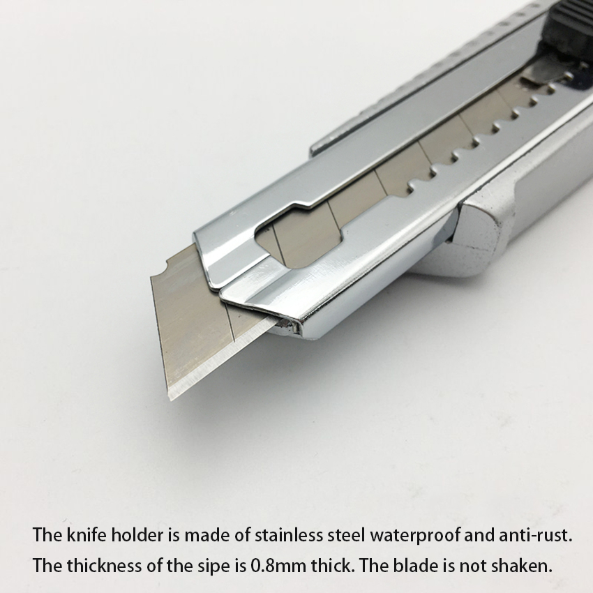 Couteau utilitaire robuste de rangement avec 5 lames, lame antidérapante, encliquetable et rétractable, coupeur de boîte de papier, vis verrouillage de 18mm