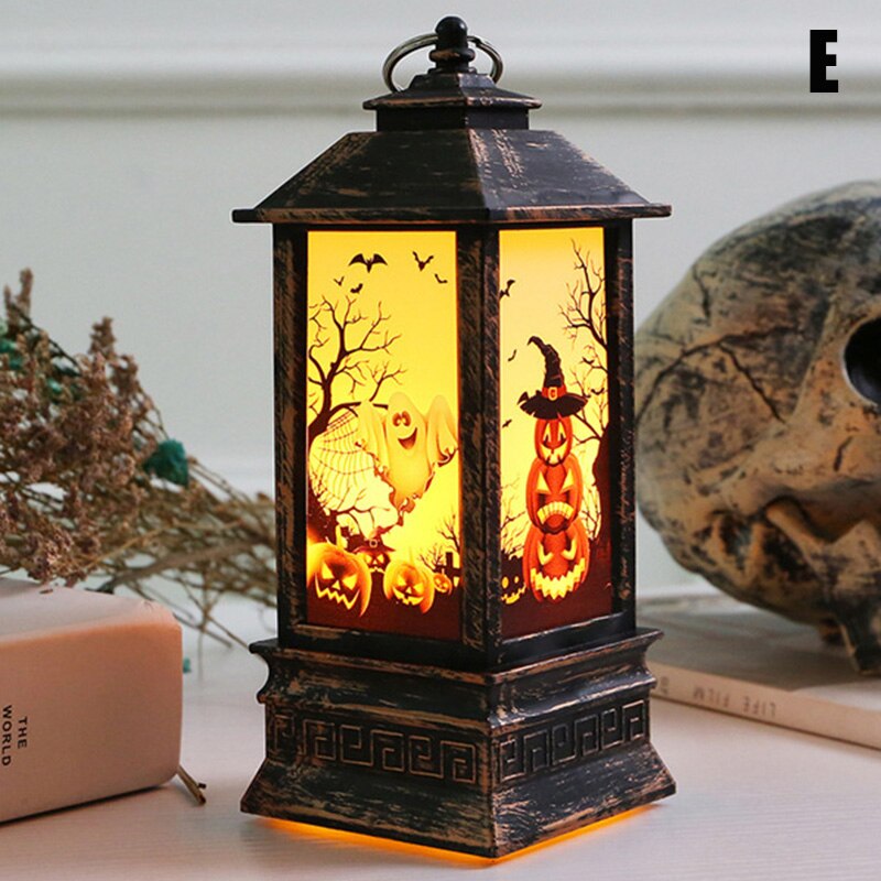 Halloween led natlys lanterne festival dekoration simulation brand lampe fest hjem rekvisitter halloween dekorativ lampe: E lampelys