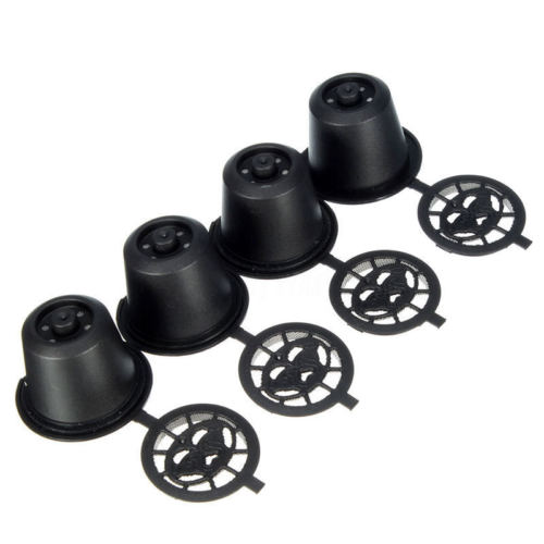 AA 4 filled reusable coffee capsule pods for Nespresso