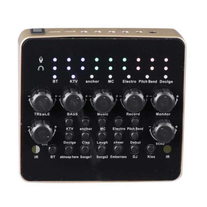 External Sound Card for Headset Mic Mobile Phone Computer USB Port Recording Mixer for Live Broadcast K Song: Default Title