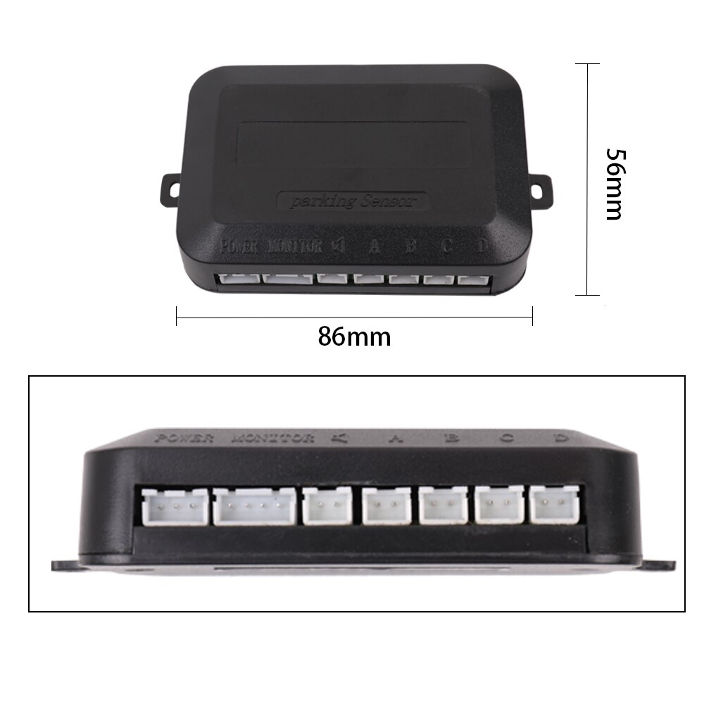 Car Parking Sensors System Parktronics 4pcs Flat Sensors Reverse Backup Radars Sound Buzzer Alarm Adjustable Sound