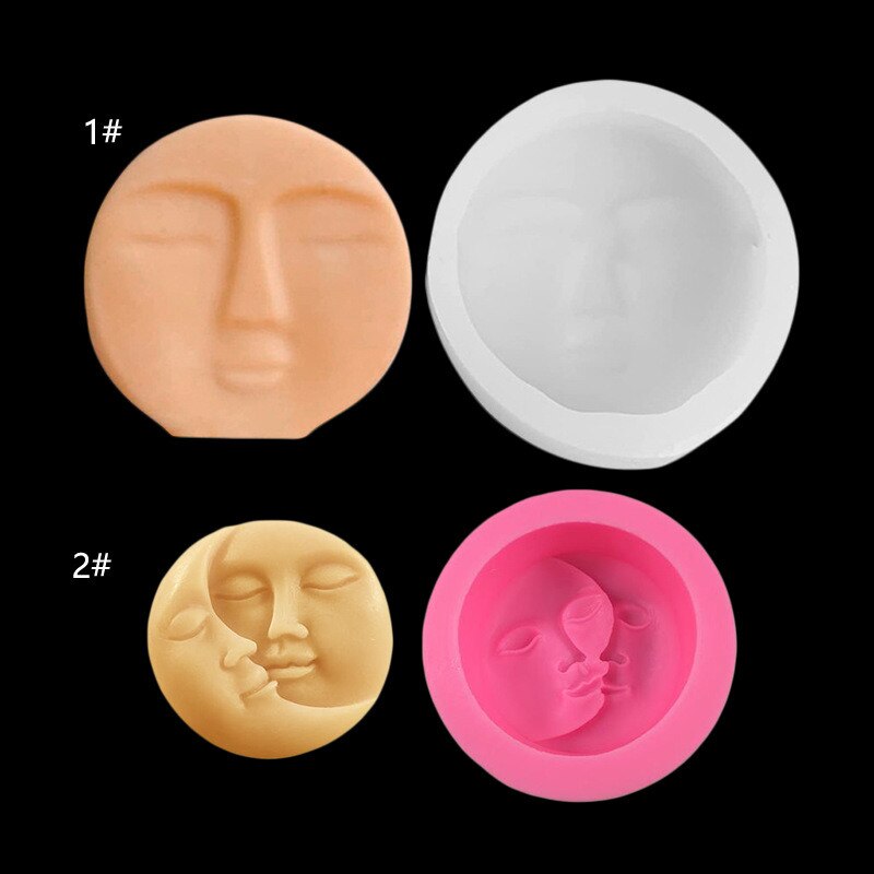 Moldes de silicona con de Luna y amor, adornos hechos a mano, vela de yeso, para fabricación de velas
