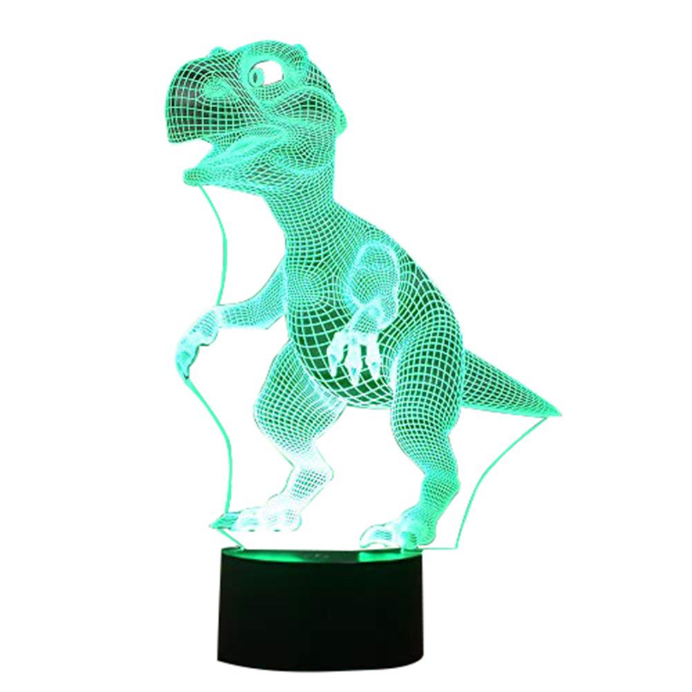 Lampada da notte a forma di dinosauro a LED colorata visiva 3D ornamenti per telecomando in acrilico con Base in ABS eccellente e resistente: Default Title