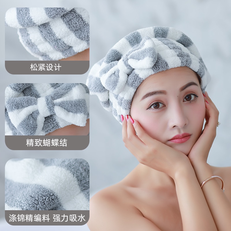 Girl's Hair Drying Hat Quick-dry Hair Towel Cap Hat Bath Hat Microfiber Solid Towel Cap Super Absorption Turban Hair Dry Cap