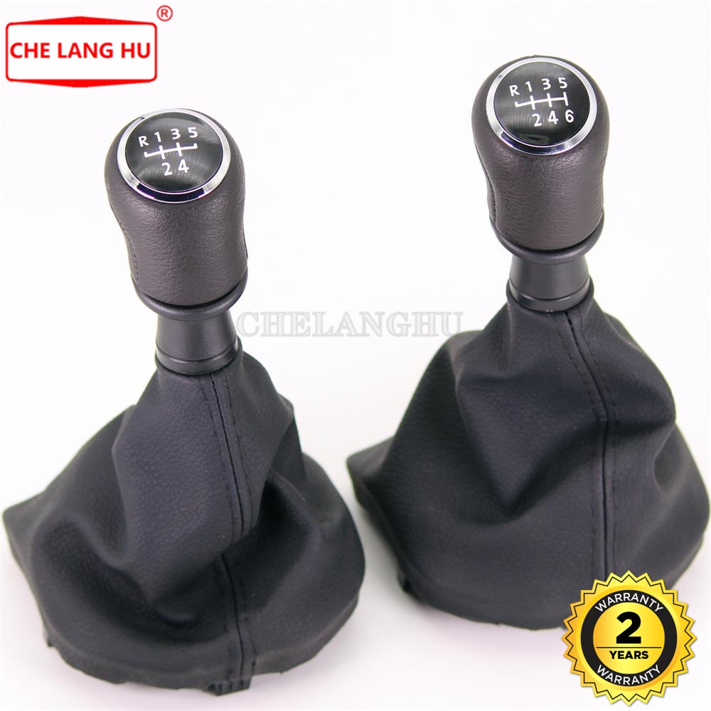 For VW Transporter Multivan Caravelle T6 T7 Car 5/6 Speed Gear Shift Stick Knob Level With Leather Boot