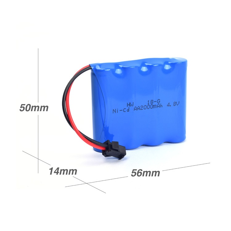 4.8v 2000 mah ni-cd batteri genopladeligt batteri brugt til legetøjsbil, dump truck, firehjulstræk, legering klatrebil, aa batteripakke