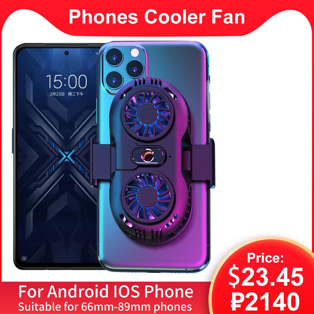 Telefon komórkowy podwójny wentylator chłodnicy chłodnicy kontroler Gamepad Radiator dla iPhone 12 Samsung dla Black Shark 4 telefony Cooler