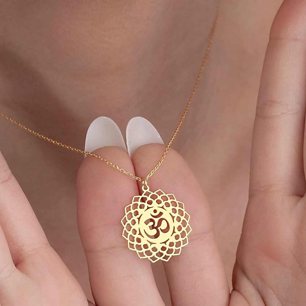 Collar budista hindú de Yoga Om Aum para hombres y mujeres, amuleto talismán sobrenatural, joyería de acero inoxidable, accesorios Shiva