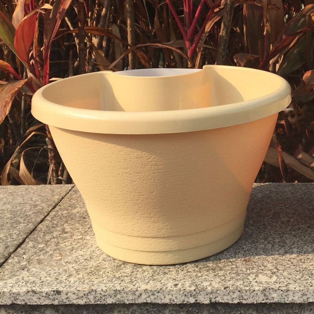 Hanging Planter Flowerpot for Balcony Downpipe Drain Pipe Downspout Flowerpot Holder Plant Nursery Pots Home Garden Supplies: Cream color / Large